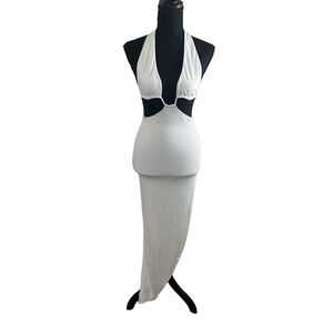 NWT Women's Rumer the Label GIA Halter Cut-Out Maxi Dress Size S White